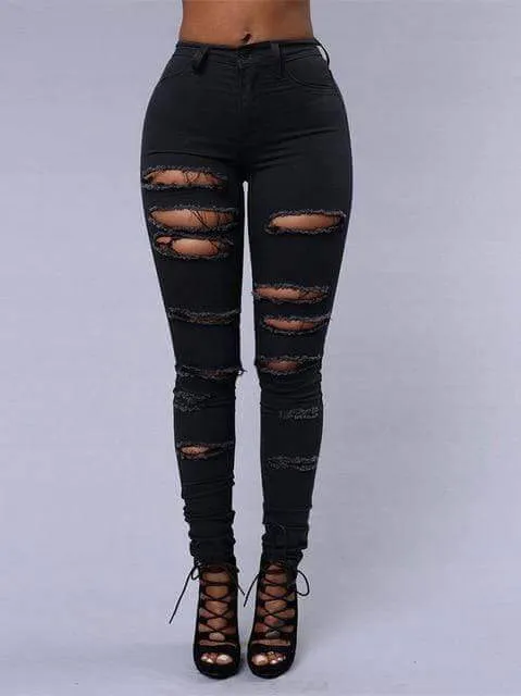 Hot Sale Ripped Jeans for Women Sexy Skinny Denim Jeans fashion