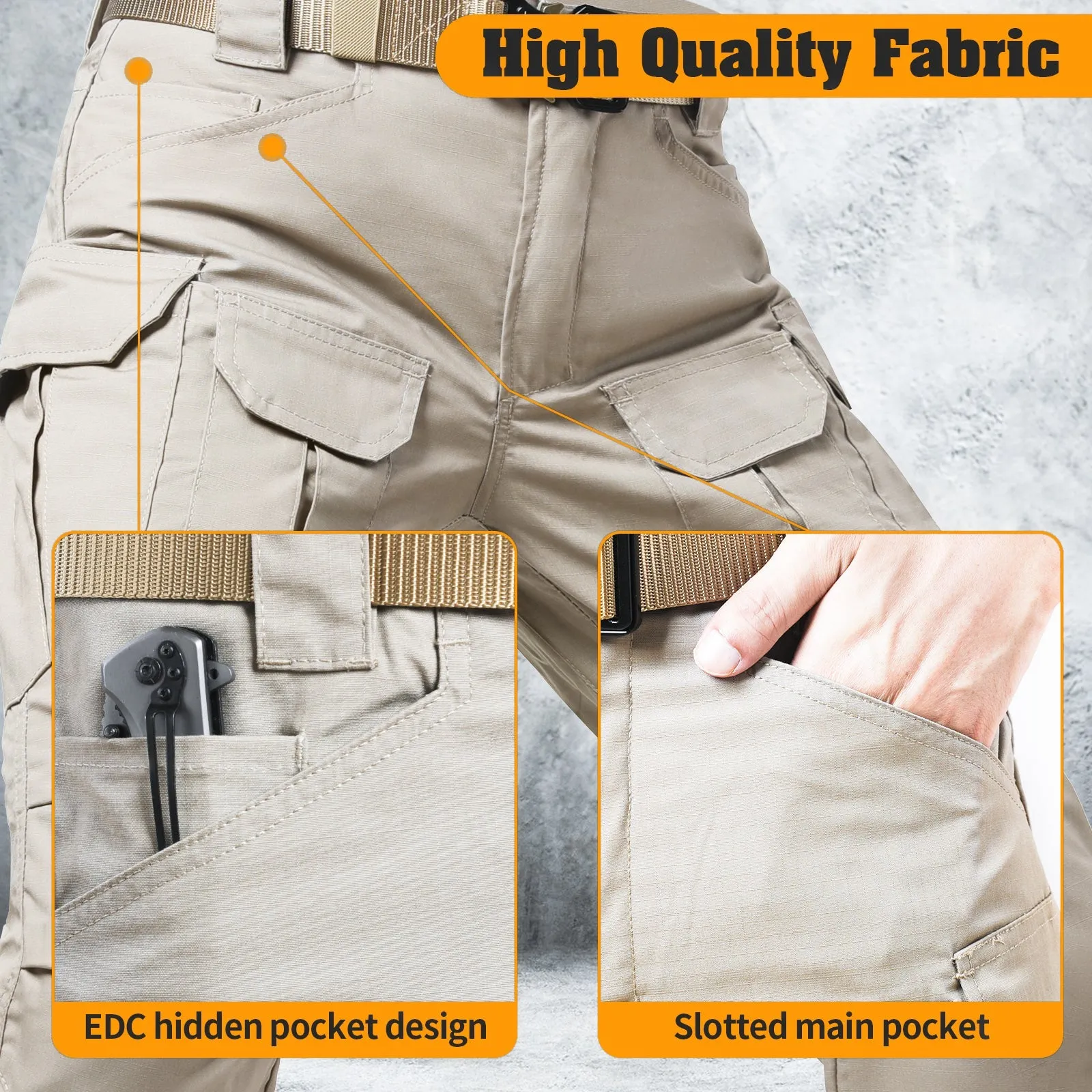 IX8 Outdoor Waterproof Cargo Pants-Khaki