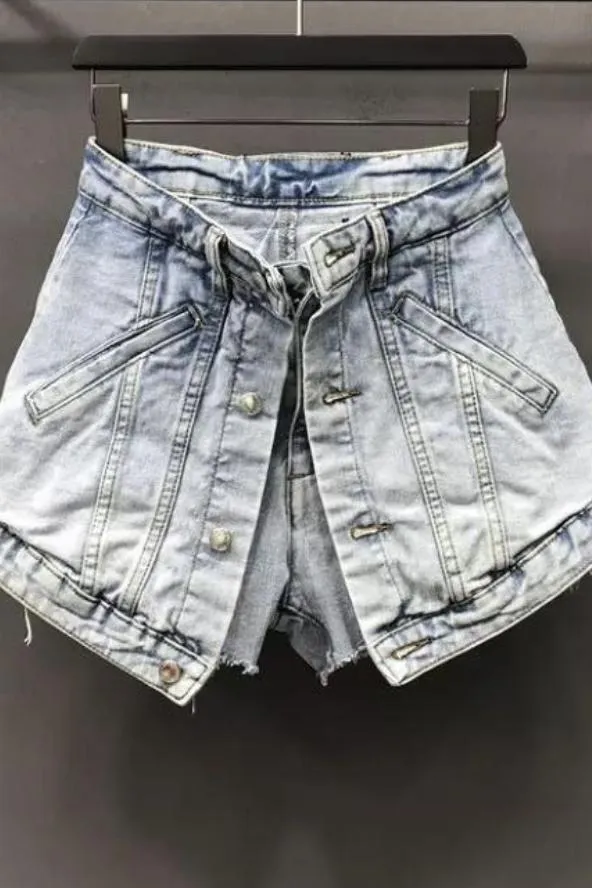 Jessica Bara April High Waisted Denim Shorts As Seen On Carolina Delgado