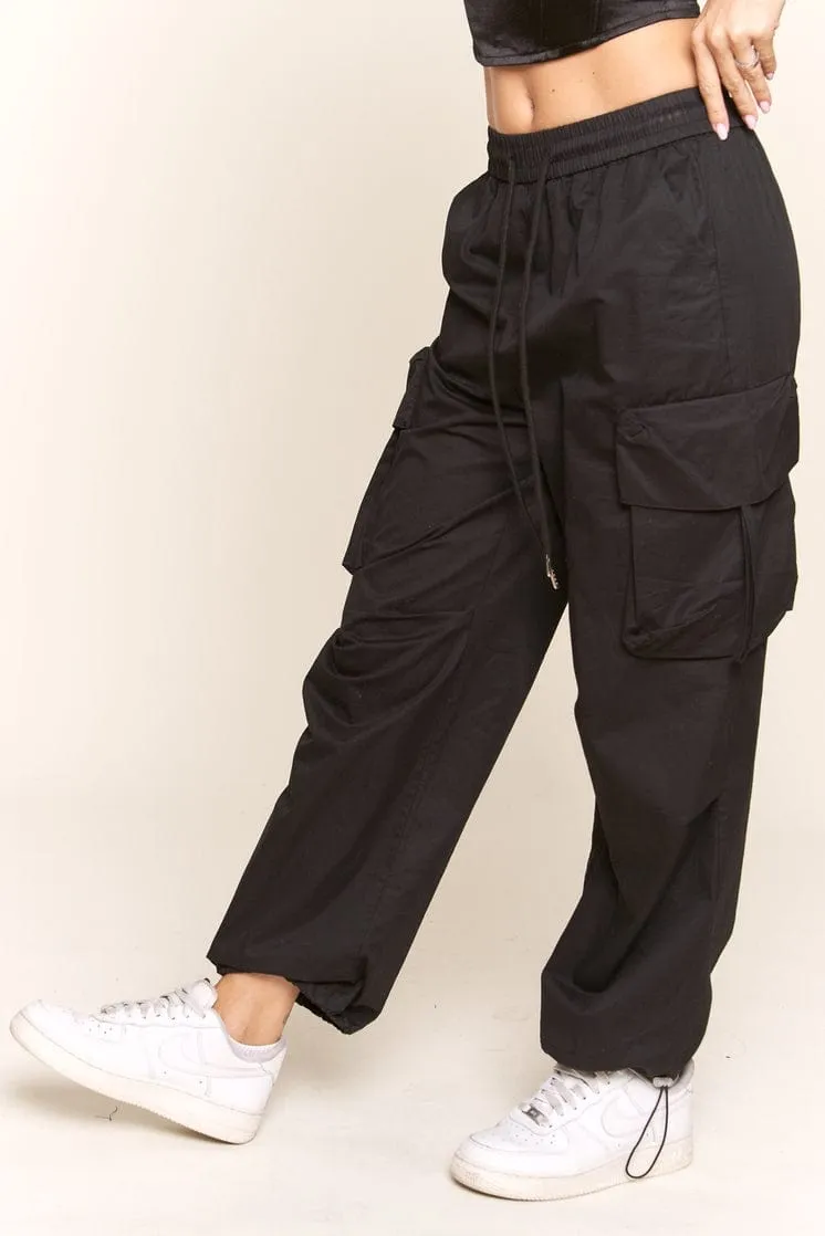 J.NNA Multi Pocket Cargo Pants with Elastic Waist