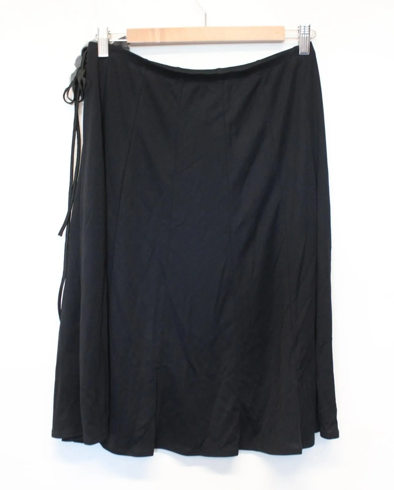 JOOP Ladies Black Elastic Waist Flower Details Tie Waist A-Line Skirt UK14
