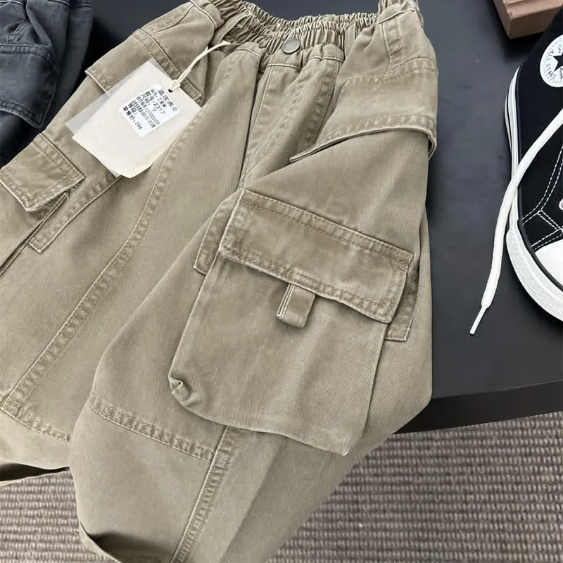 Kids Multi Pocket Distressed Cargo Pants