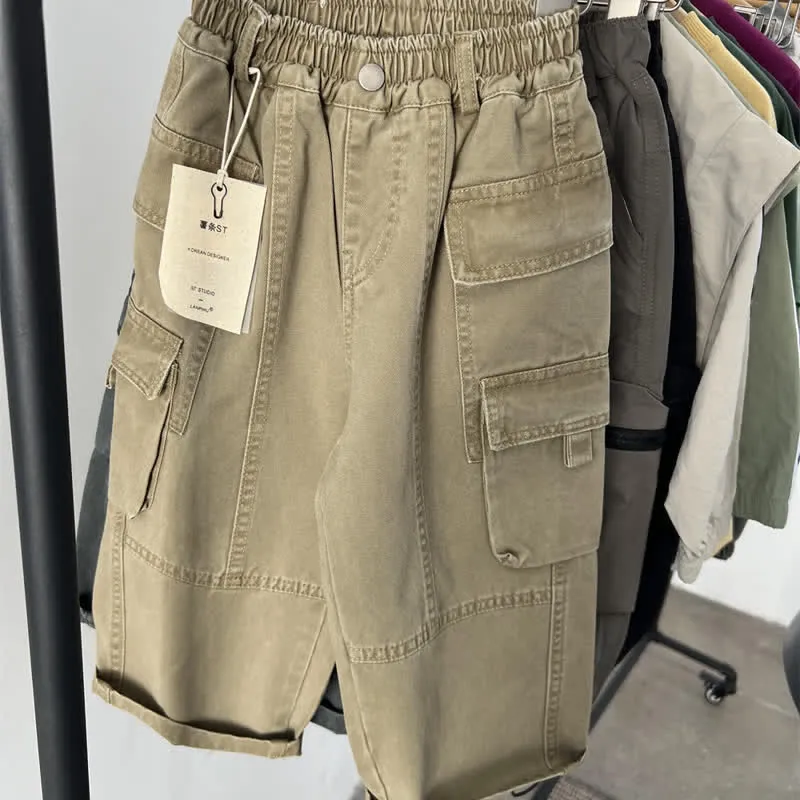 Kids Multi Pocket Distressed Cargo Pants