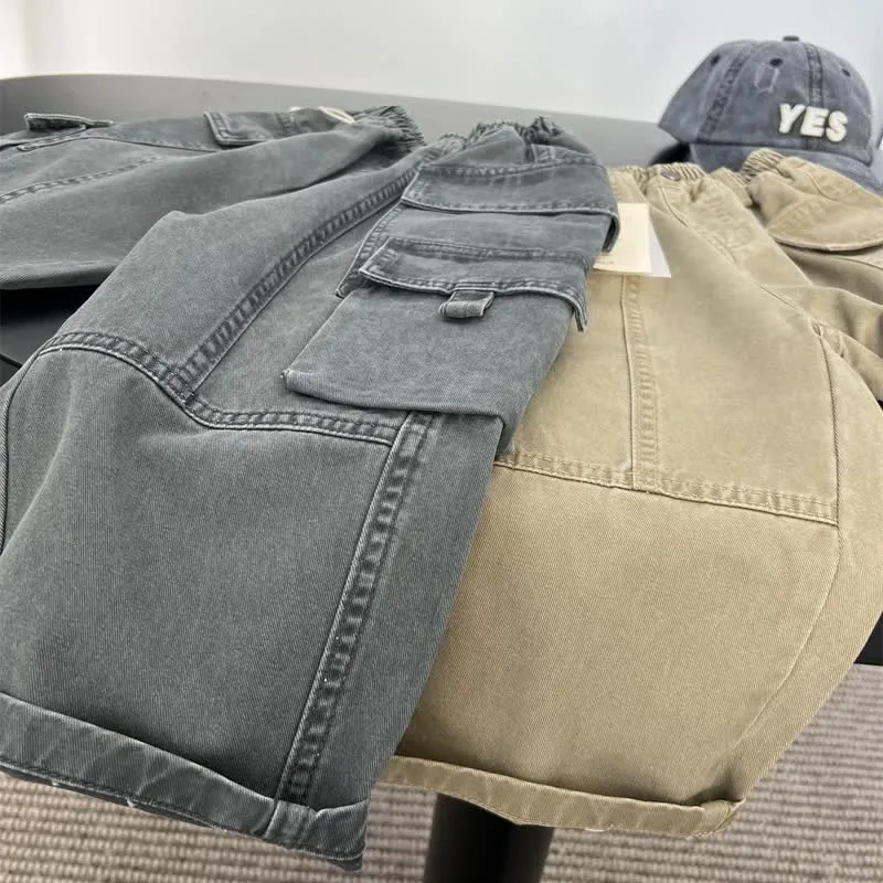 Kids Multi Pocket Distressed Cargo Pants
