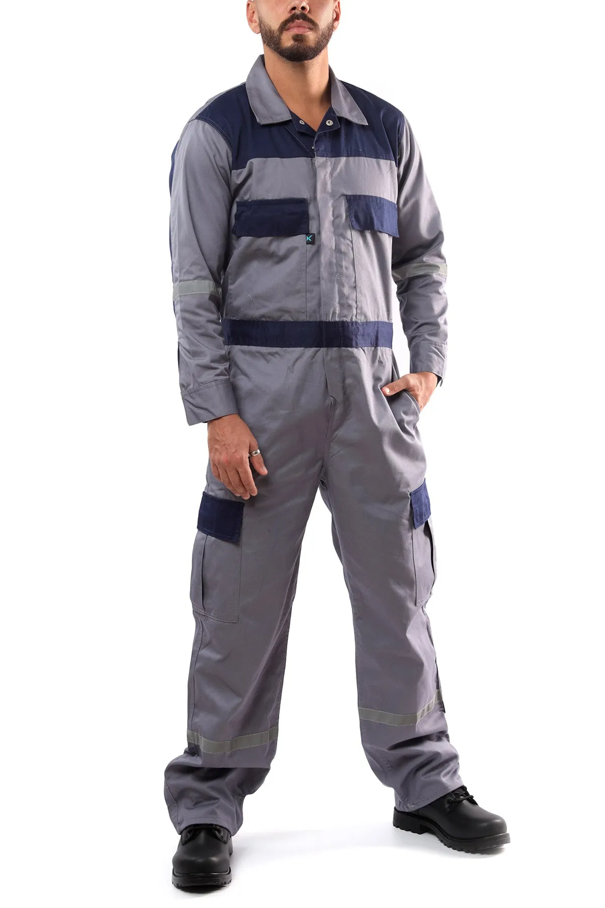 Kolossus Deluxe Long Sleeve Cotton Blend Coverall with Enhanced Visibility