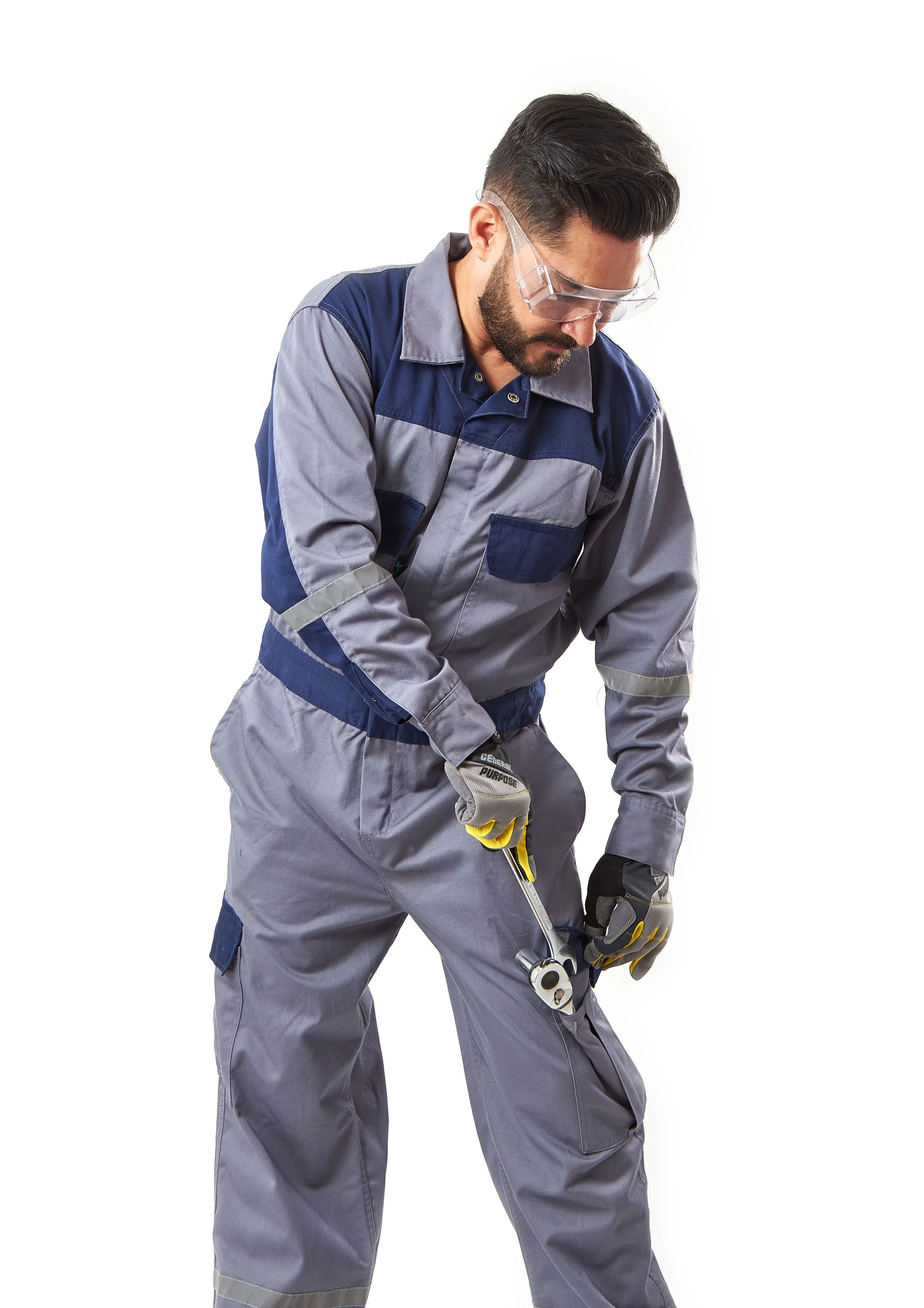 Kolossus Deluxe Long Sleeve Cotton Blend Coverall with Enhanced Visibility