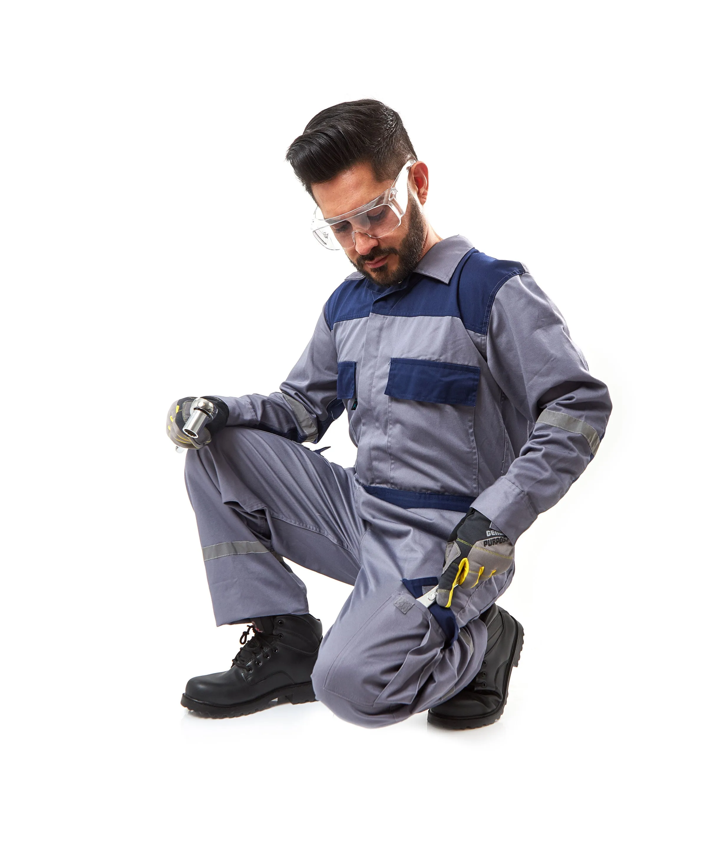 Kolossus Deluxe Long Sleeve Cotton Blend Coverall with Enhanced Visibility