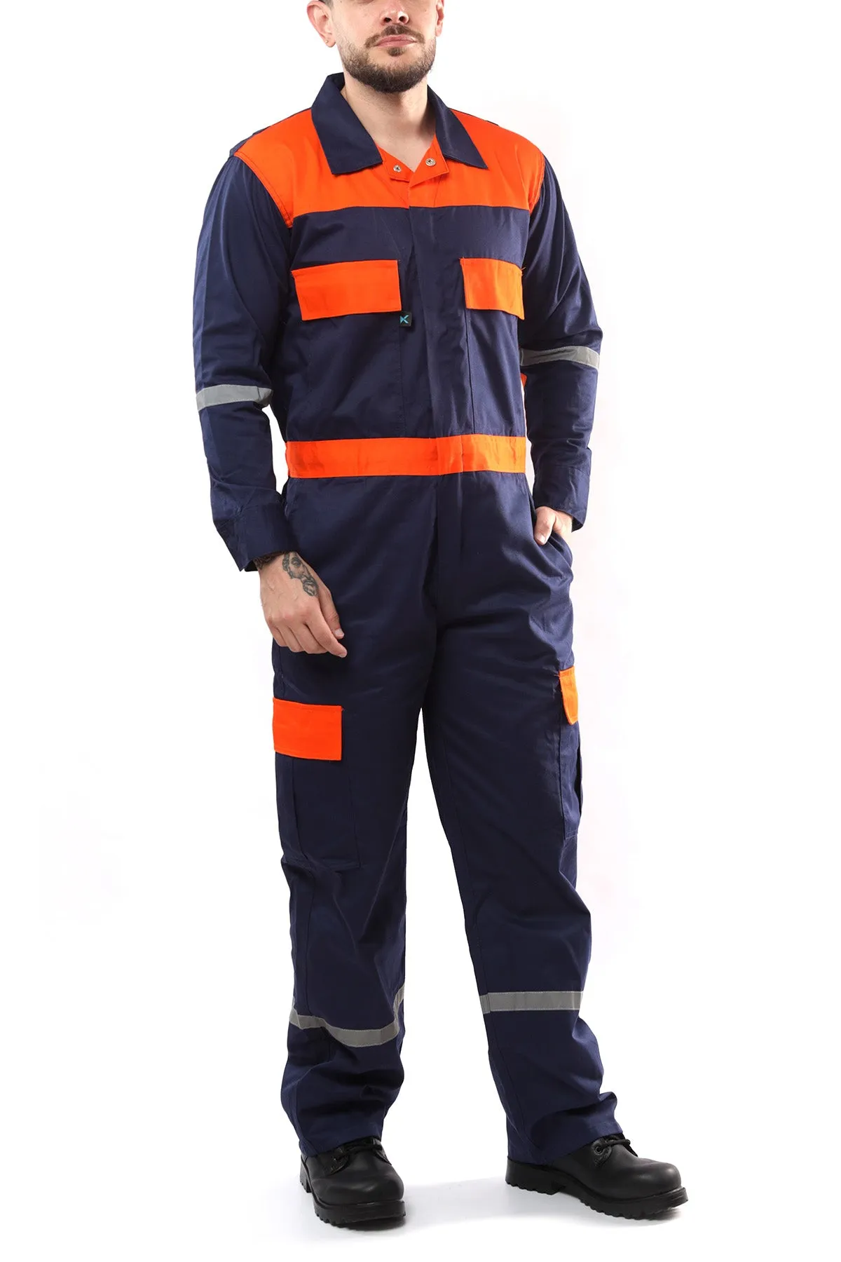 Kolossus Deluxe Long Sleeve Cotton Blend Coverall with Enhanced Visibility