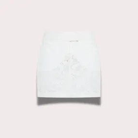 Lace Mini Skirt - White