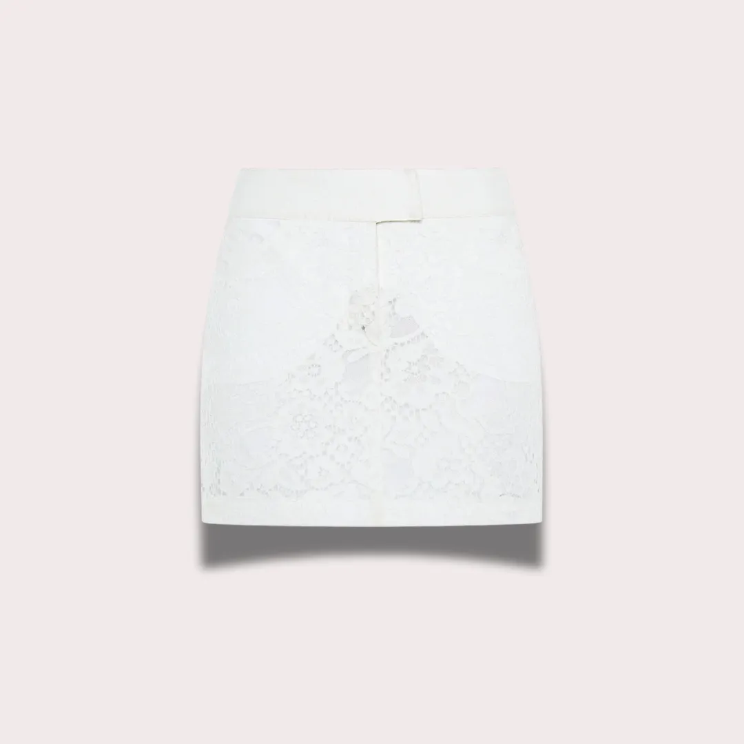 Lace Mini Skirt - White