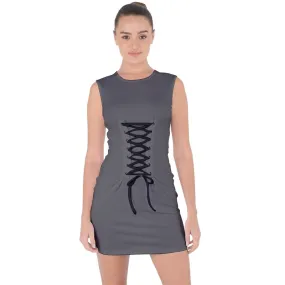 Lace Up Dress - Grey