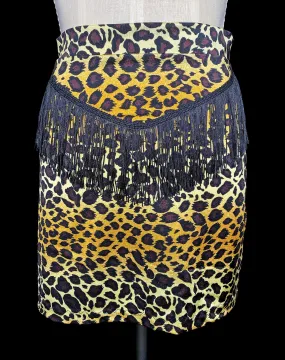 Leopard Cowboy Fringe Skirt