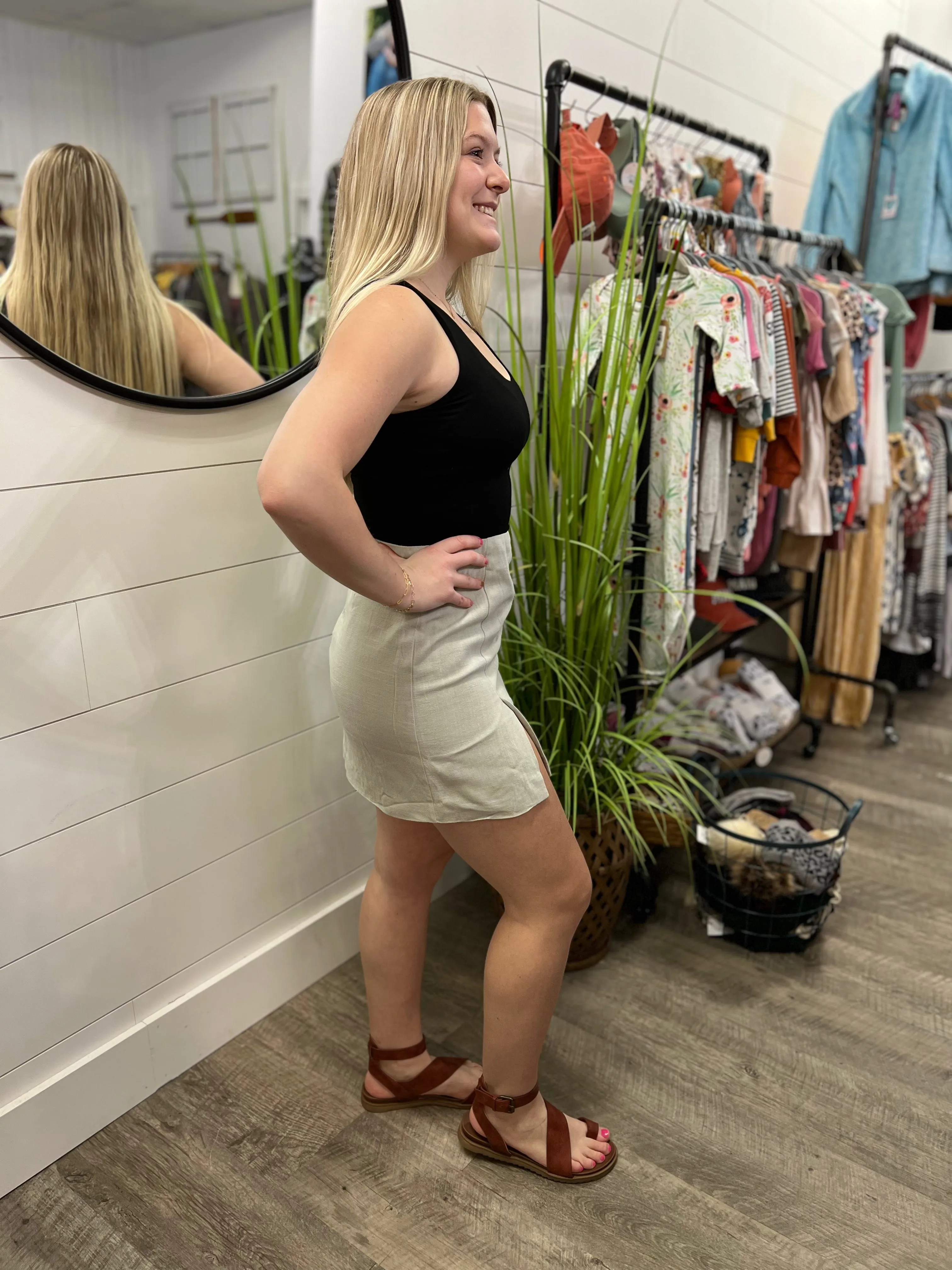 Linen Mini Skirt