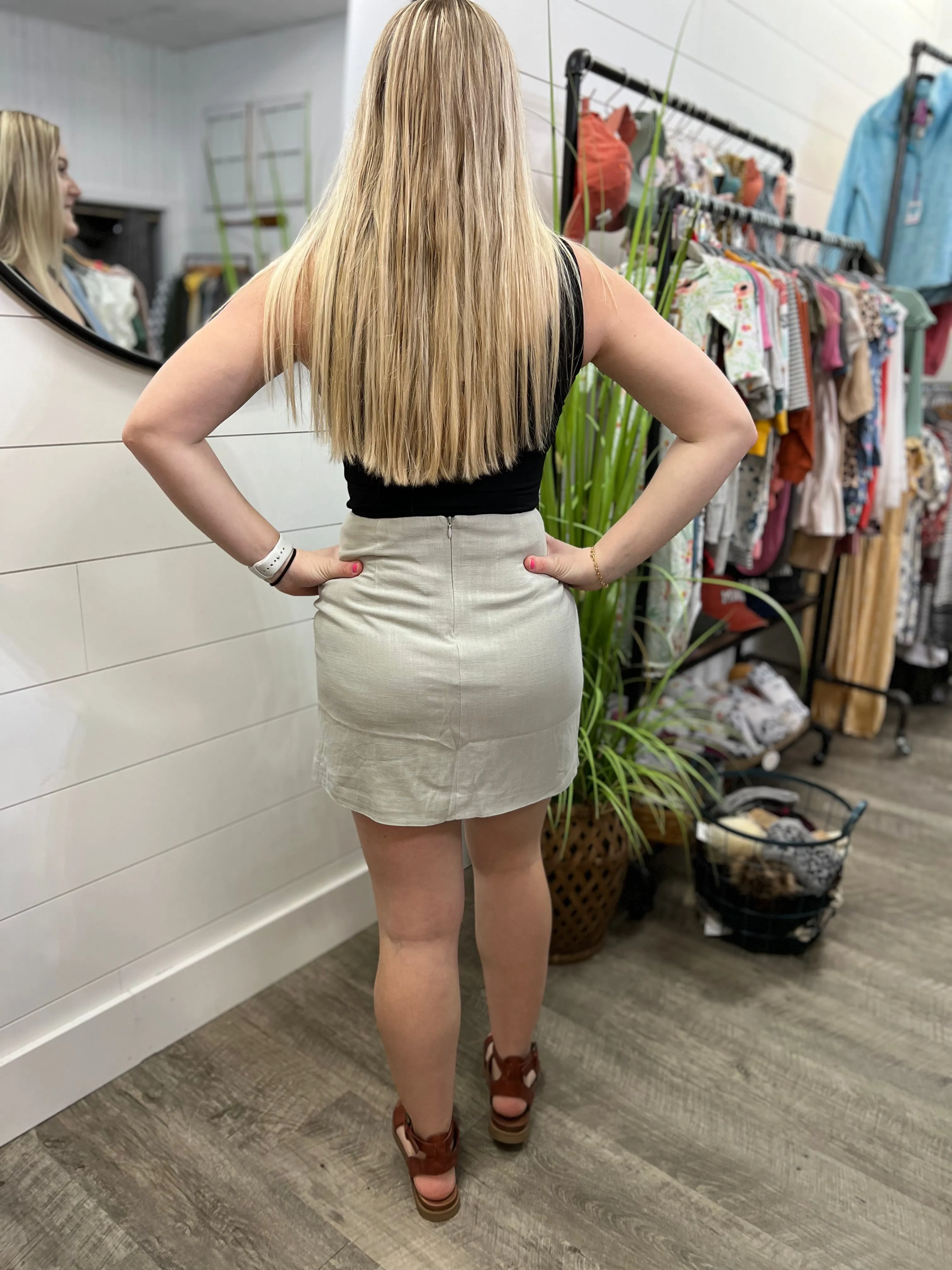 Linen Mini Skirt