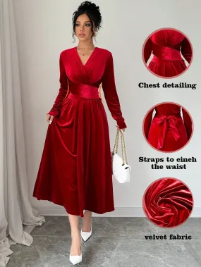 Long sleeve sequin dress|Long Sleeve Velvet Ladies Dress, For Christmas & Party Season