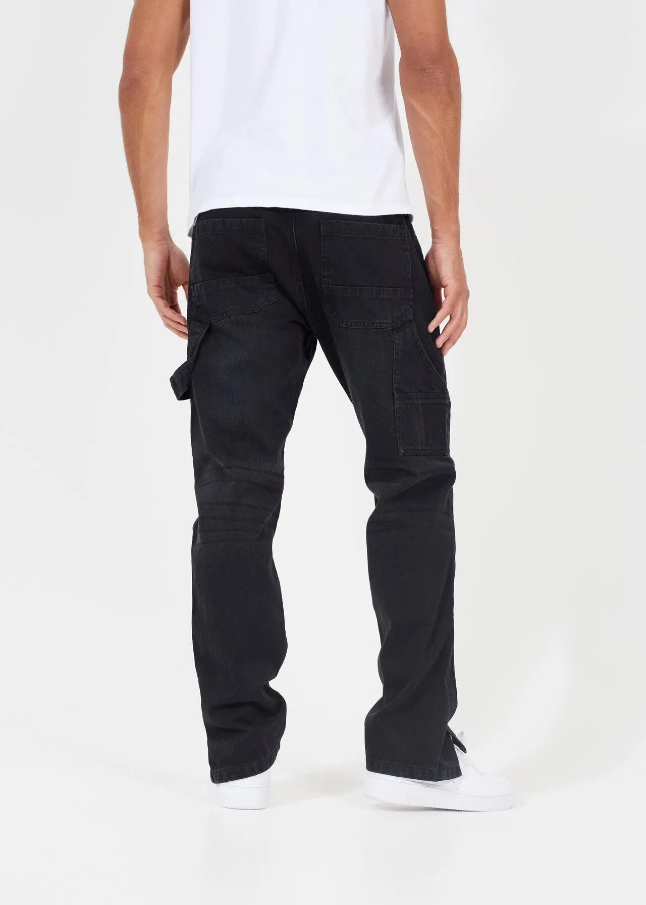 LOOSE FIT CARPENTER STYLE JEAN WITH HEM SPLIT DETAIL