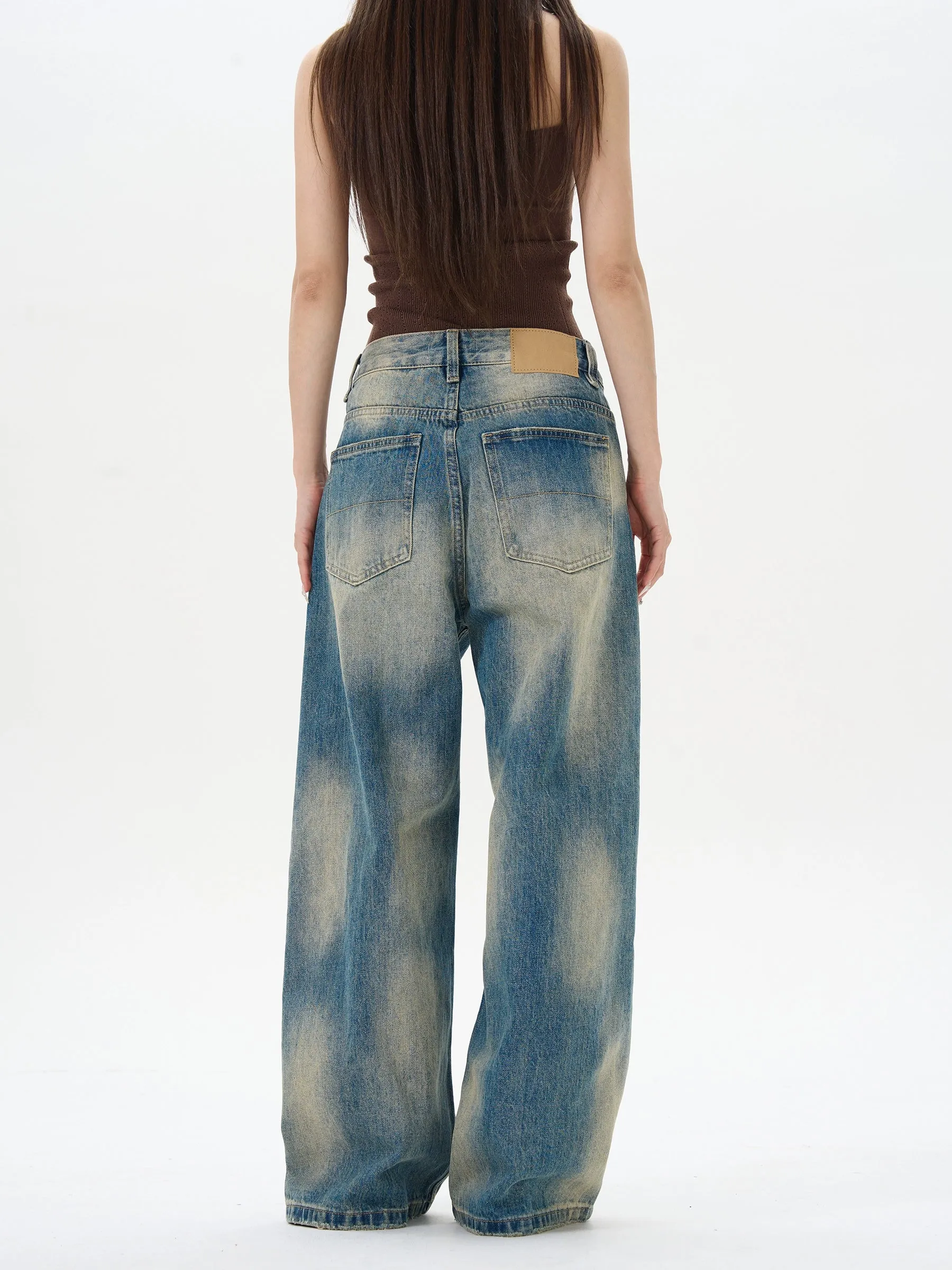 Loose-fit Ink-Splashed Jeans