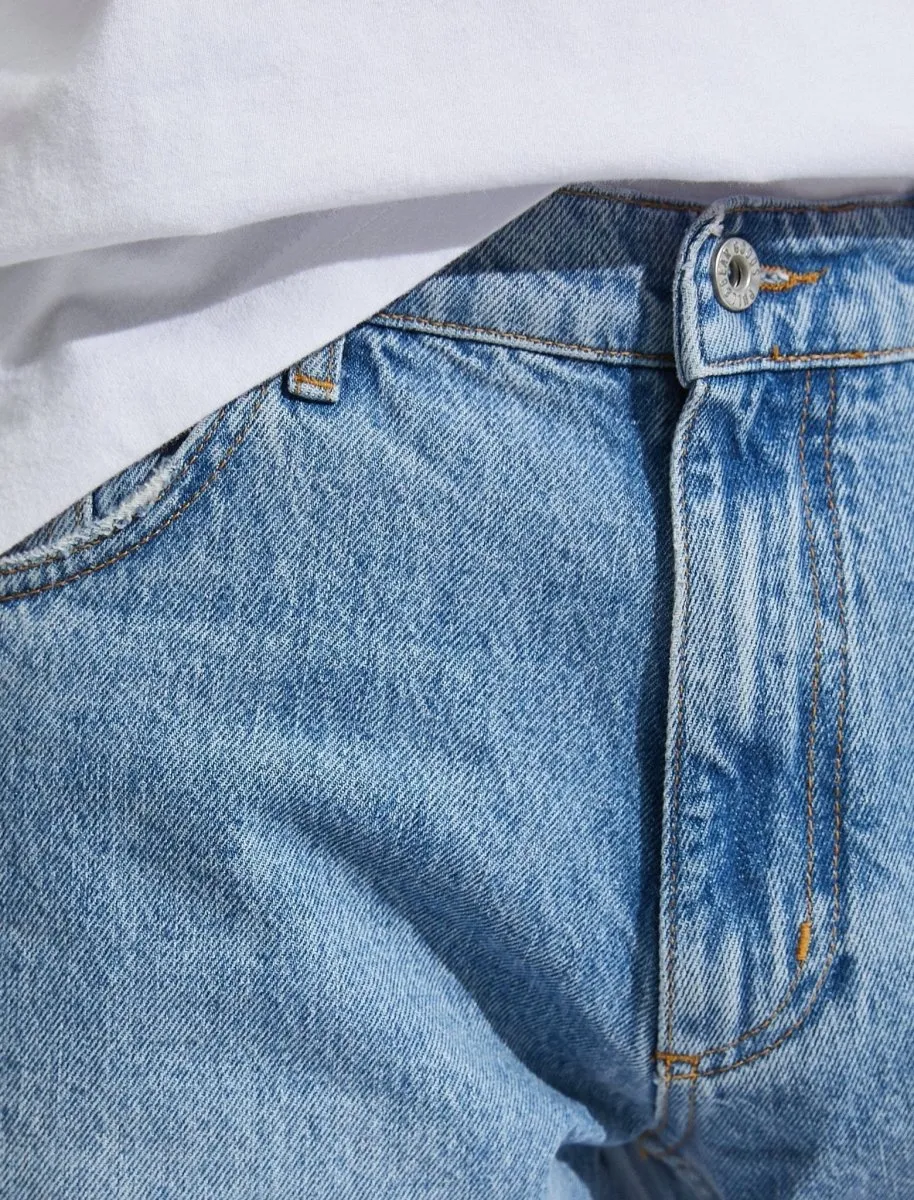 Loose Fit Jean Pants in Light Blue