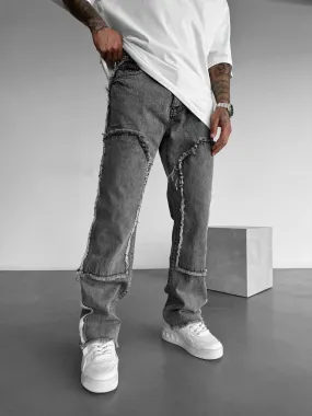 Loose Fit Torn Detail Jean - Anthracite