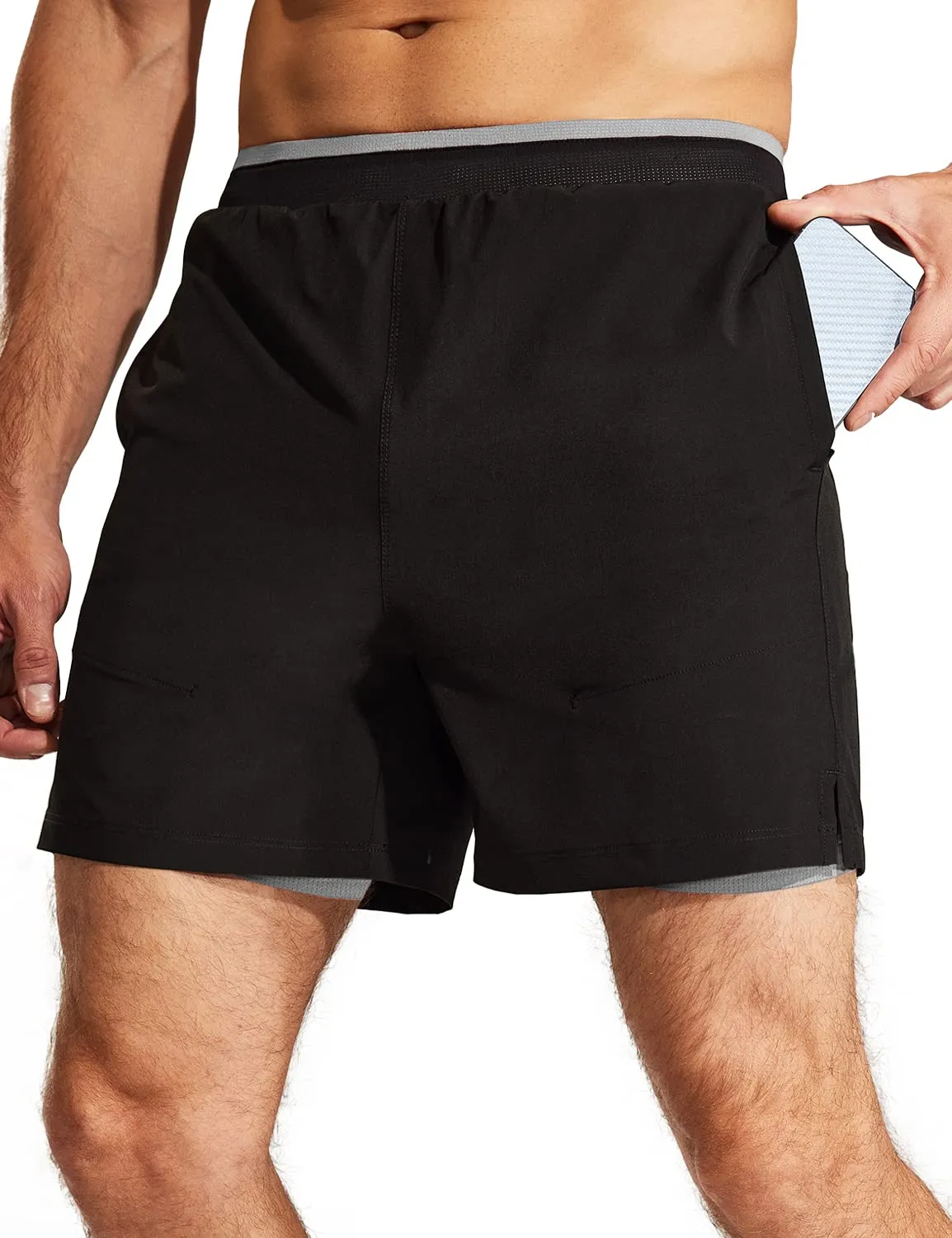Men's 2 in 1 Running Shorts 5"