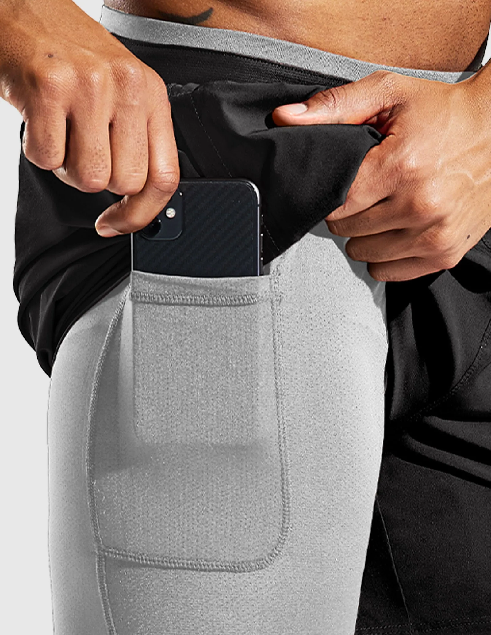 Men's 2 in 1 Running Shorts 5"