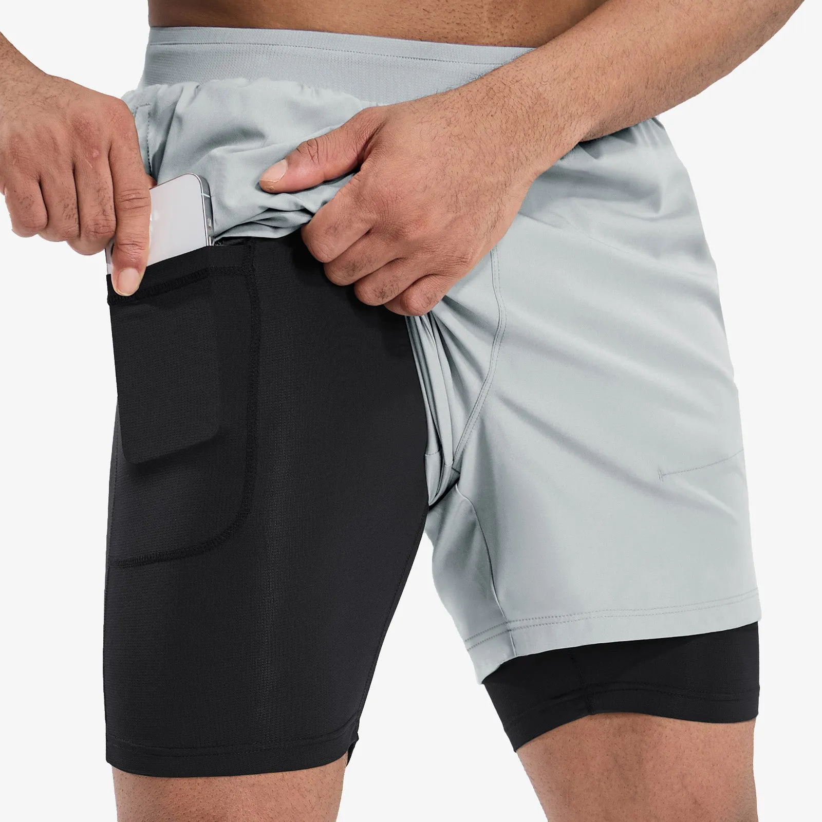 Men's 2 in 1 Running Shorts 5"