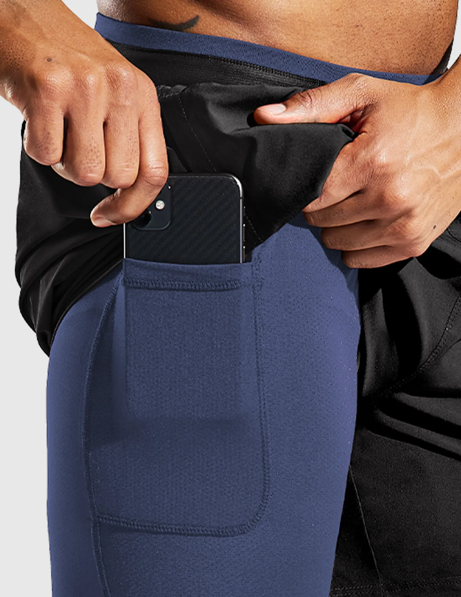 Men's 2 in 1 Running Shorts 5"
