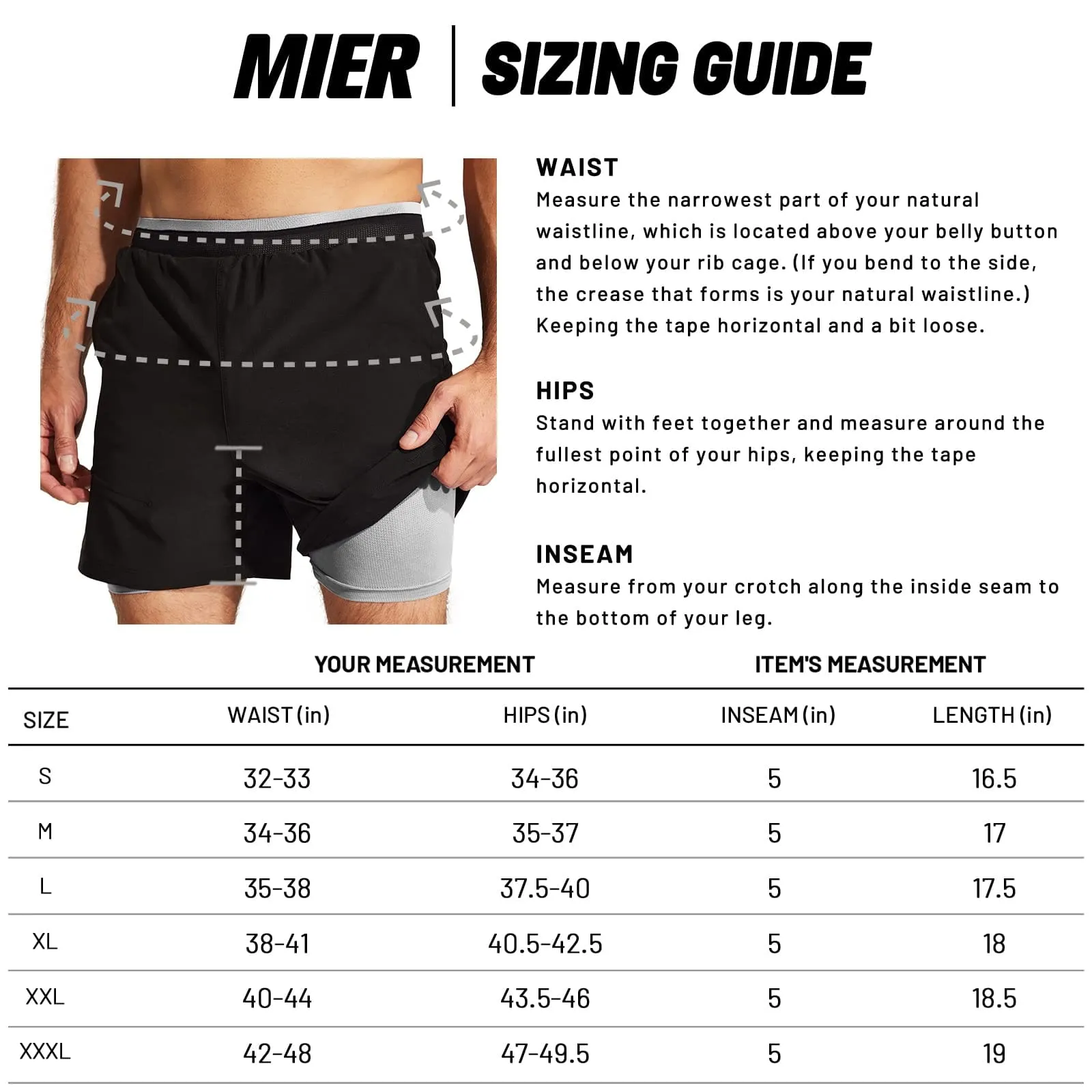 Men's 2 in 1 Running Shorts 5"