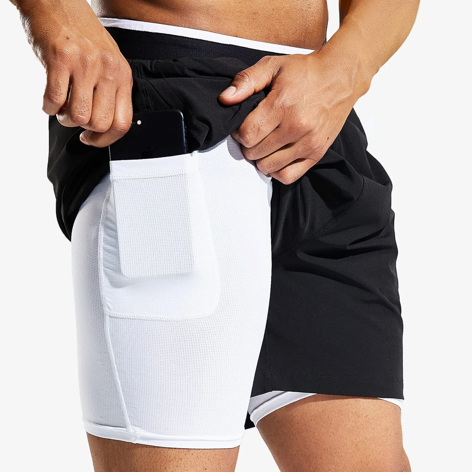 Men's 2 in 1 Running Shorts 5"