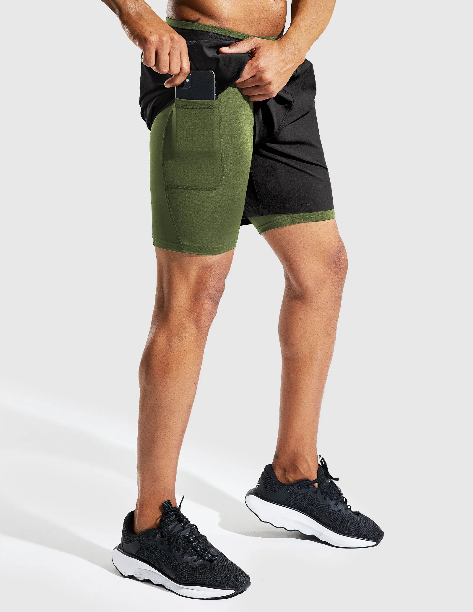Men's 2 in 1 Running Shorts 5"
