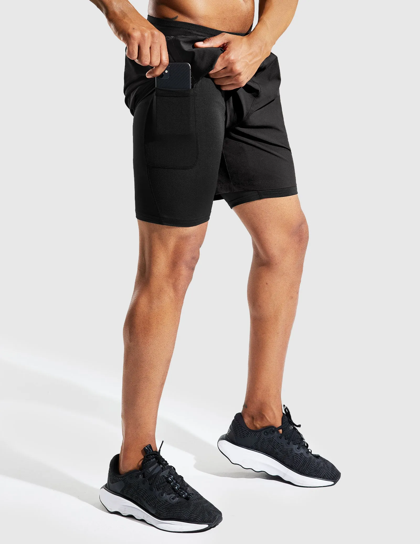 Men's 2 in 1 Running Shorts 5"