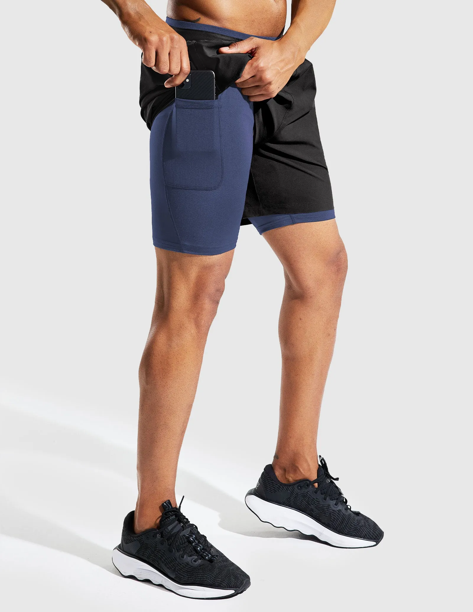 Men's 2 in 1 Running Shorts 5"