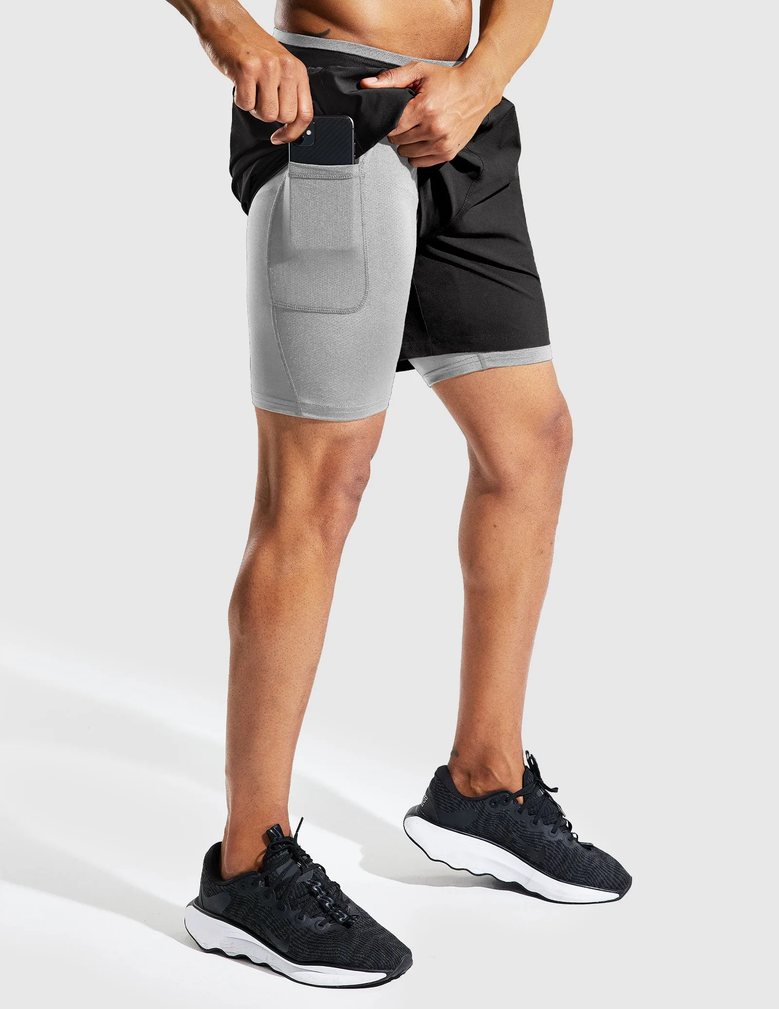 Men's 2 in 1 Running Shorts 5"