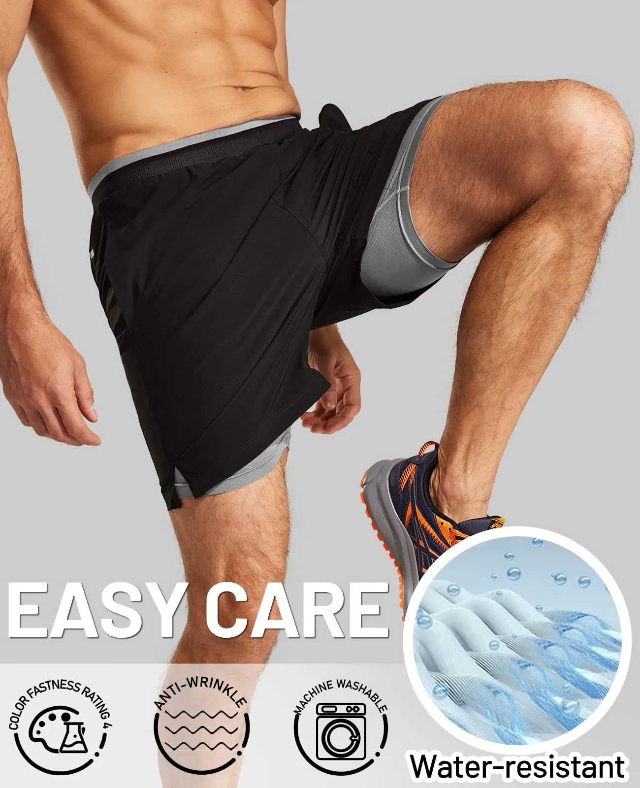 Men's 2 in 1 Running Shorts 5"
