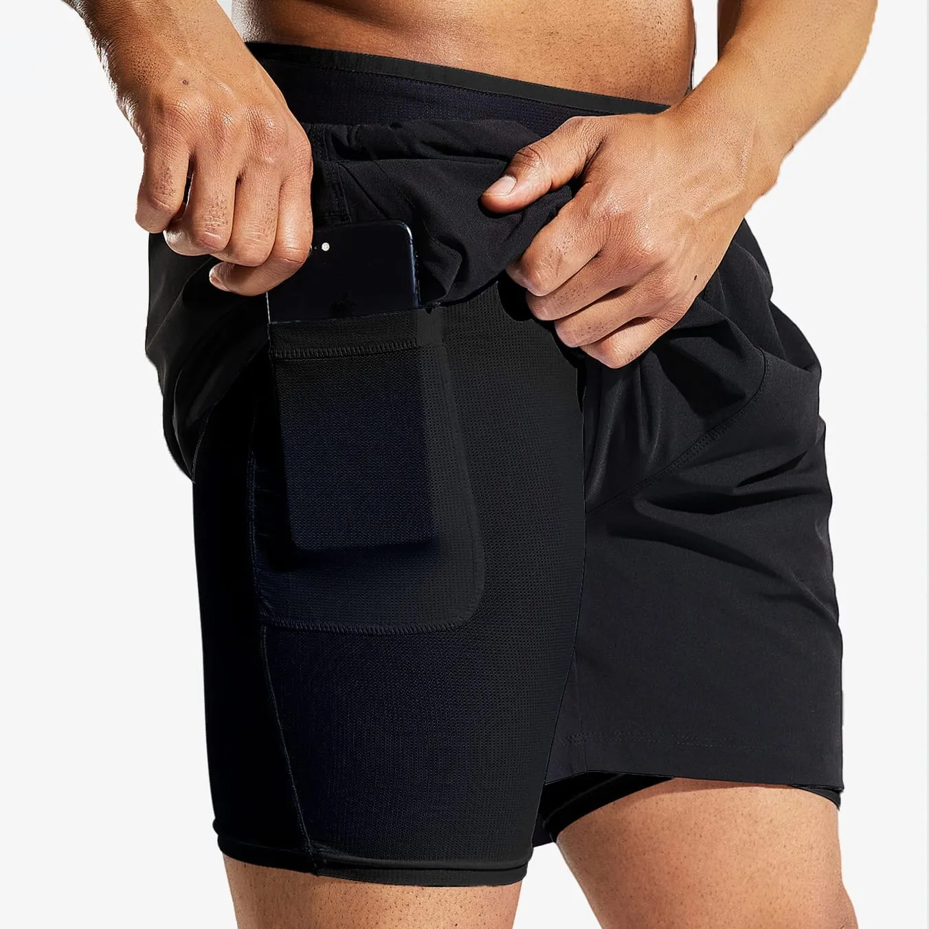Men's 2 in 1 Running Shorts 5"