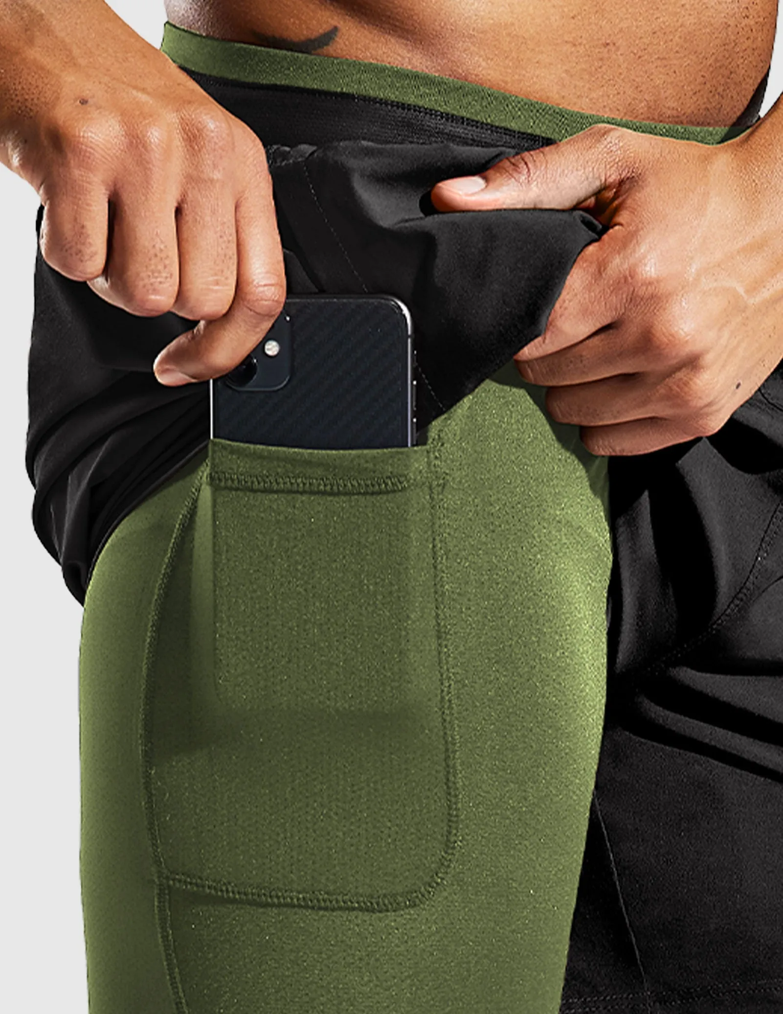 Men's 2 in 1 Running Shorts 5"
