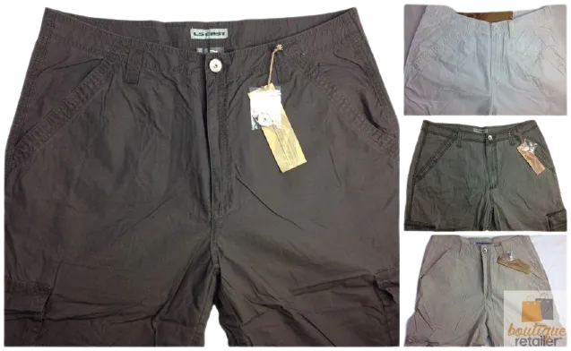 Mens 3/4 CARGO SHORTS Long Pants 100% COTTON Army Military Combat Summer