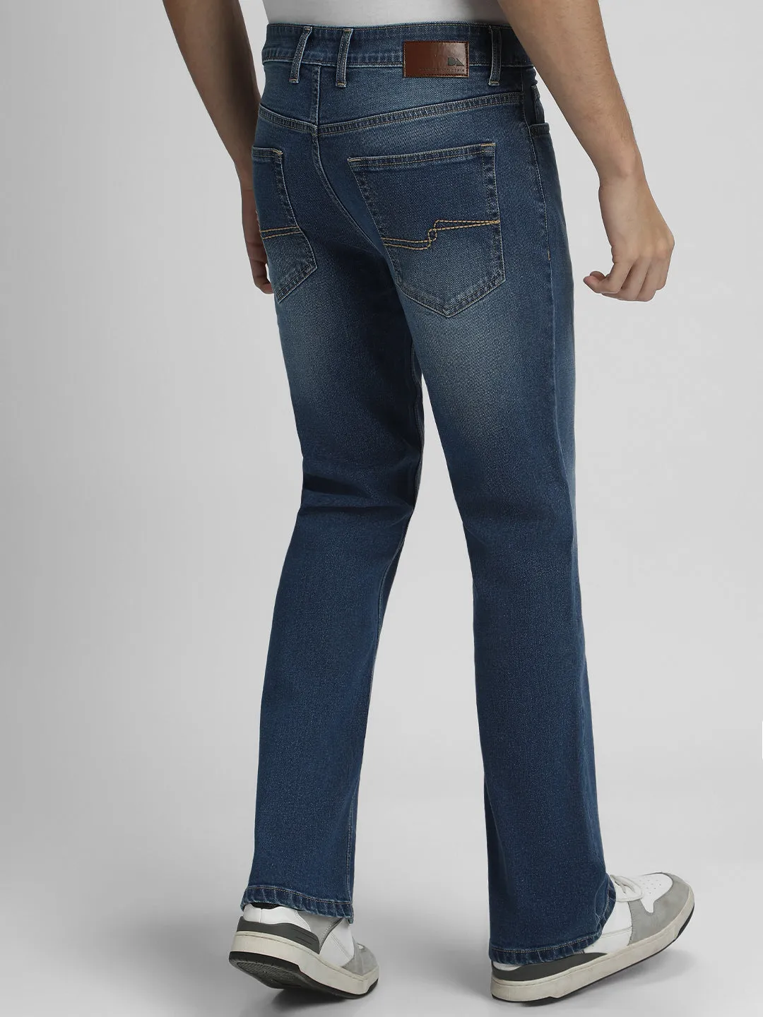 Men's Boot Cut Washed Indigo Stretchable Jeans