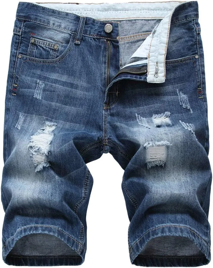 Men's Classic Denim Fit Distressed Shorts