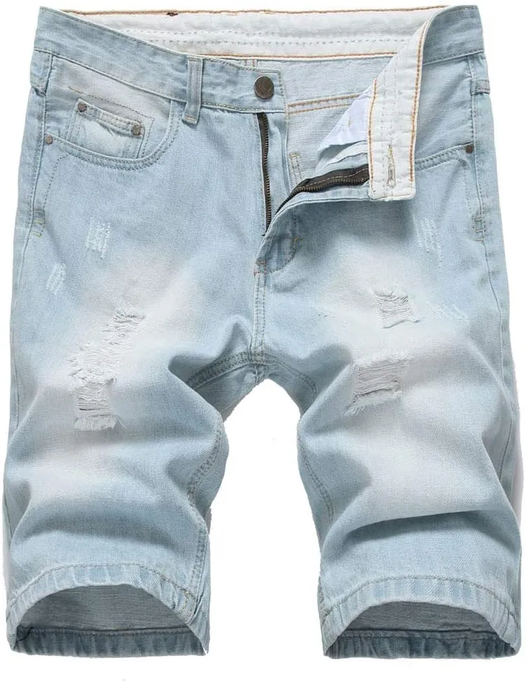 Men's Classic Denim Fit Distressed Shorts