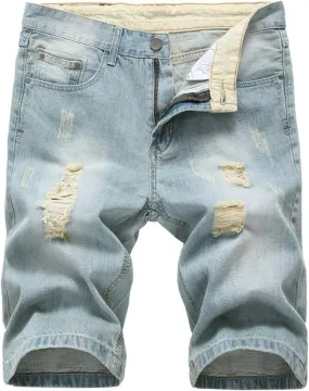 Men's Classic Denim Fit Distressed Shorts