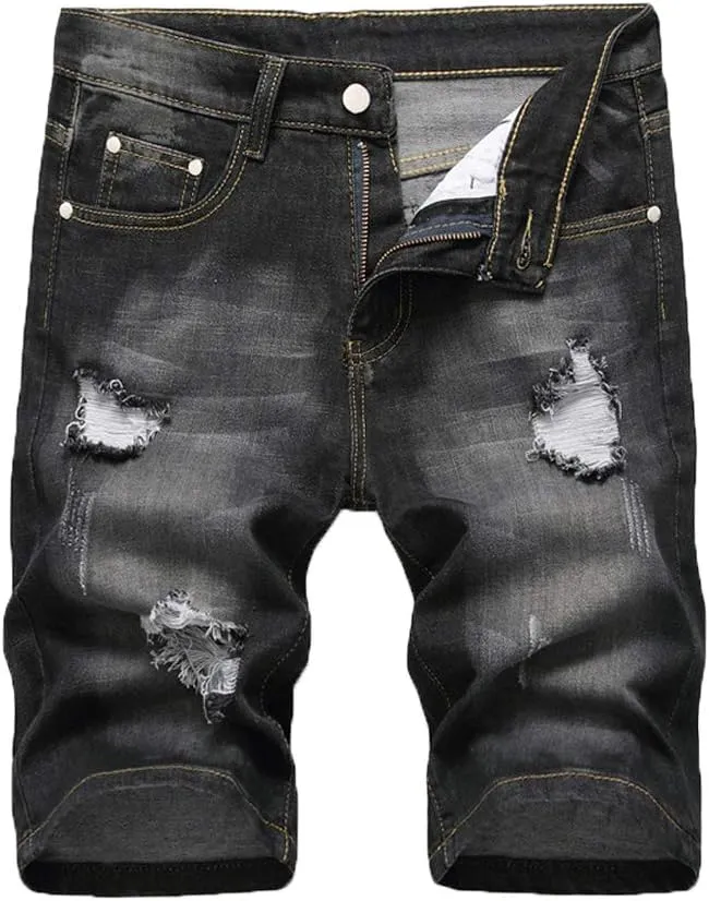 Men's Classic Denim Fit Distressed Shorts