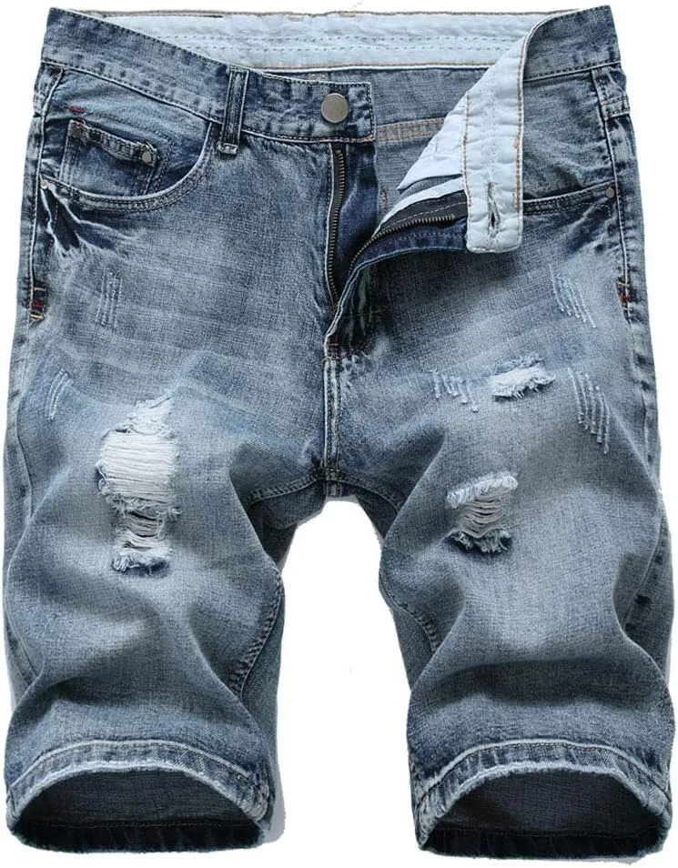 Men's Classic Denim Fit Distressed Shorts