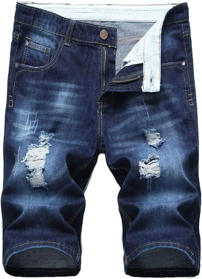 Men's Classic Denim Fit Distressed Shorts