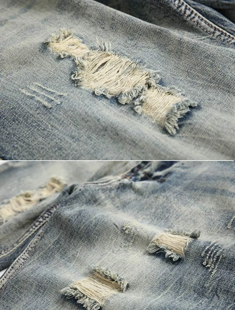 Men's Classic Denim Fit Distressed Shorts