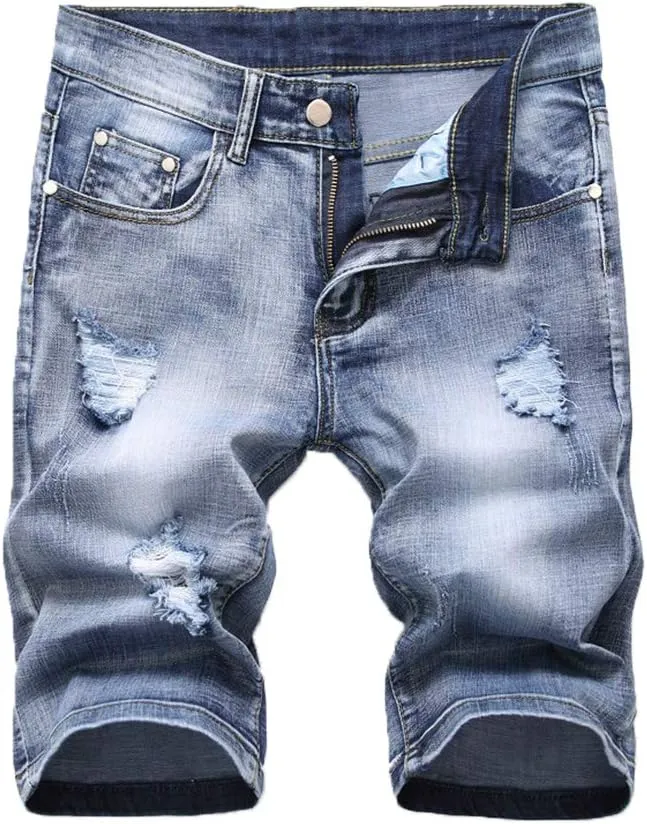 Men's Classic Denim Fit Distressed Shorts