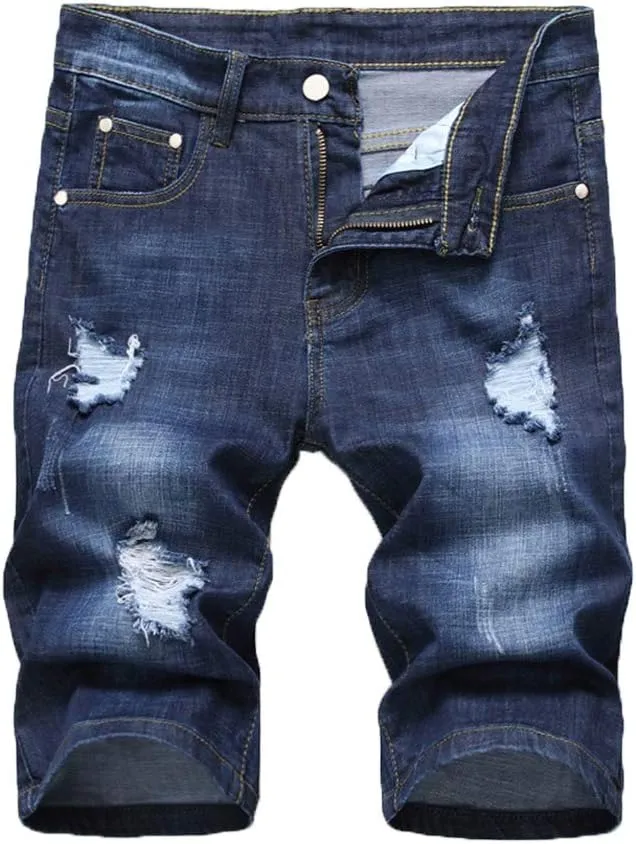 Men's Classic Denim Fit Distressed Shorts