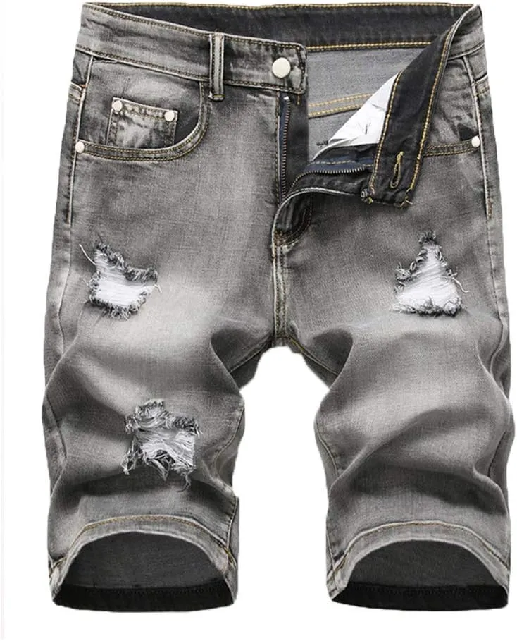 Men's Classic Denim Fit Distressed Shorts