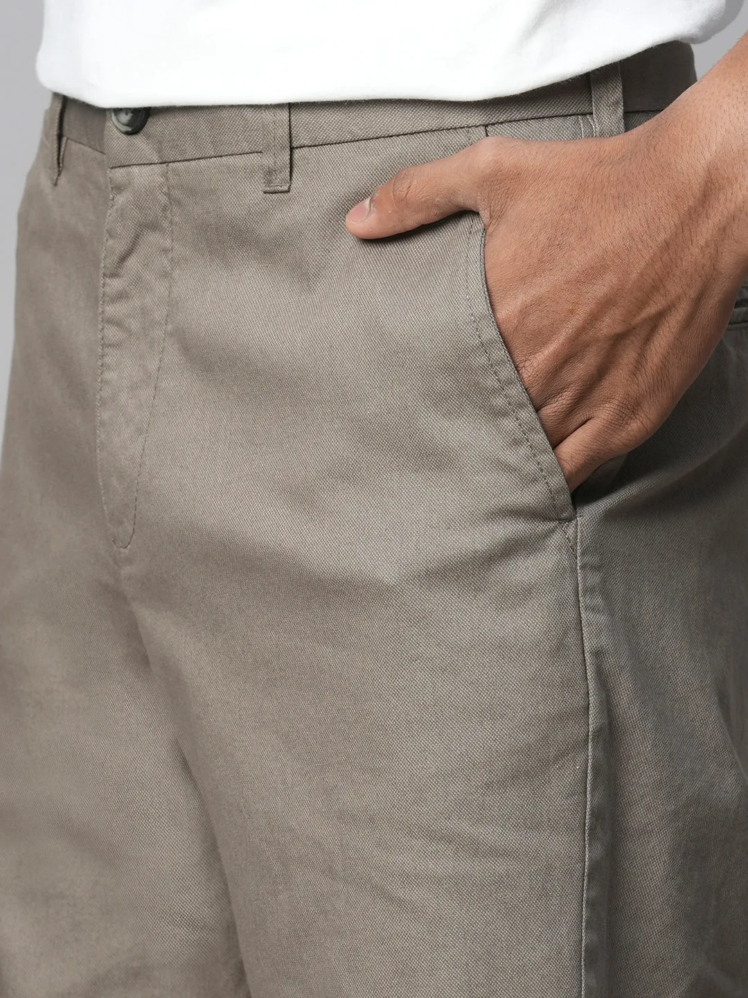 Men's Cotton Lycra Olive Regular Fit Shorts