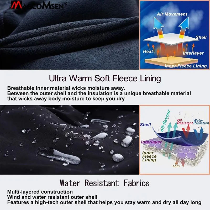 Men's Fleece Outdoor Winter Pants Waterproof Cargo Trousers